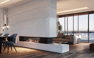 Rinnai LS1500D Double Sided Gas Log Fireplace