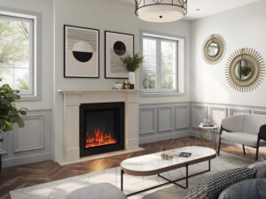 Regency Gazco eStudio ES60R ELECTRIC FIREPLACE with Mantel and Frame