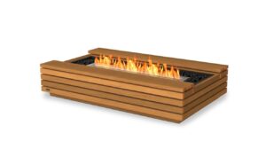 EcoSmart Cosmo 50 Fire Pit Table - Teak- Ethanol Fireplace