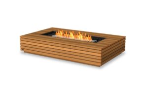 EcoSmart Wharf 65 Fire Pit Table - Teak- Ethanol Fireplace