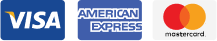We Accepts: Visa, Amex, Mastercard
